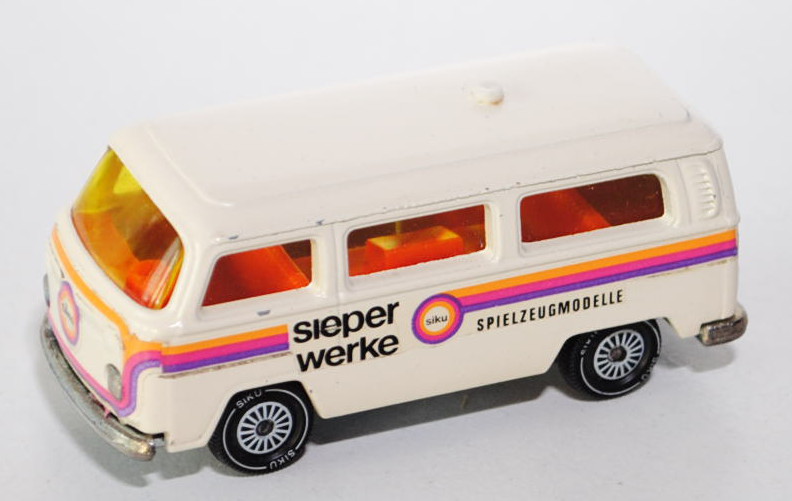 VW Bus (Typ T2b, Modell 1972-1979), cremeweiß, sieper / werke / siku / SPIELZEUGMODELLE, Verglasung