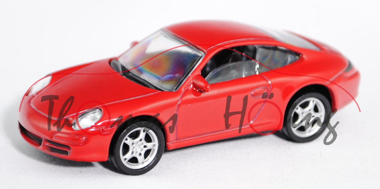 Porsche 911 Carrera S (Typ 997, Modell 2004-2008), karminrot, ca. 1:56, Norev SHOWROOM, mb