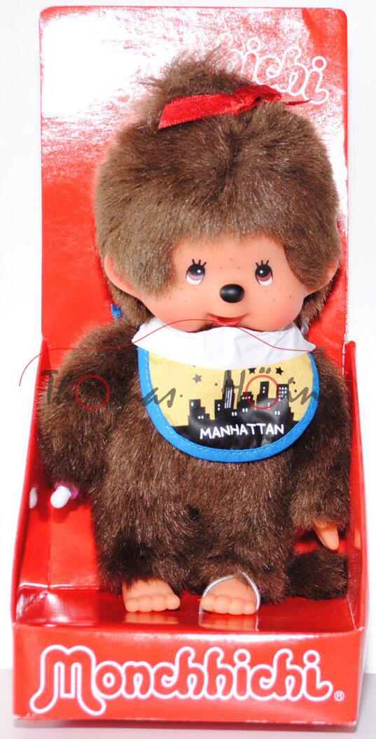 Monchhichi Manhatten Bib Girl, 20 cm groß, Sekiguchi