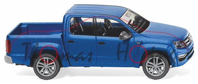 VW Amarok I (GP) DoubleCab Highline (Modell 2016-), ravennablau metallic matt, Wiking, 1:87, mb