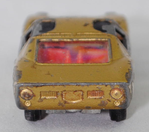 00005 Ford GT40 (Mk I bzw. Mark 1, Modell 1965-1967), Karosserie goldmetallic, Türen schwarz, Bpr. V 296 / W-Germ, Verglasung klar, R11 gerillt, SIKU SUPER, 1:57, vsc