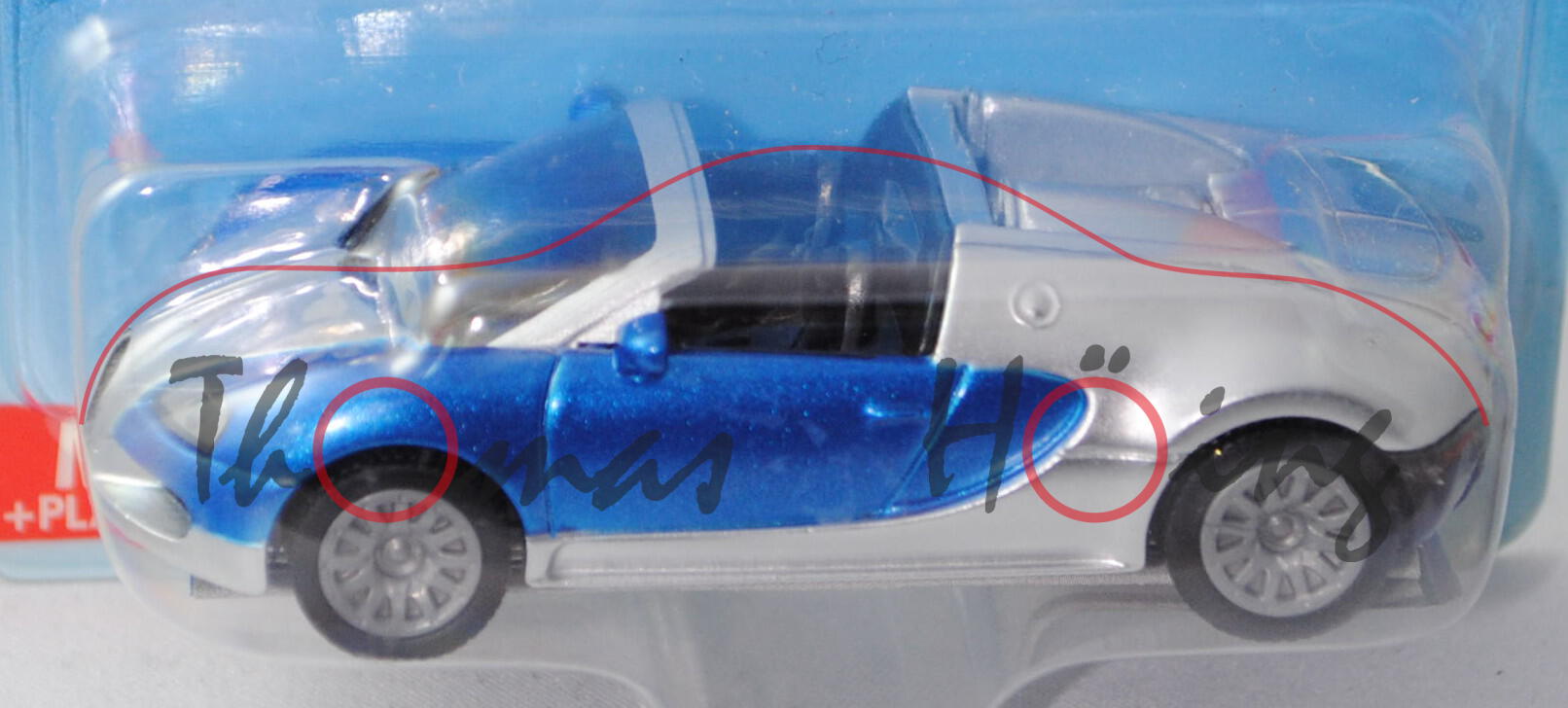 00000 Bugatti EB 16.4 Veyron Grand Sport (Modell 2009-2012), verkehrsblaumetallic/weißaluminiummetal