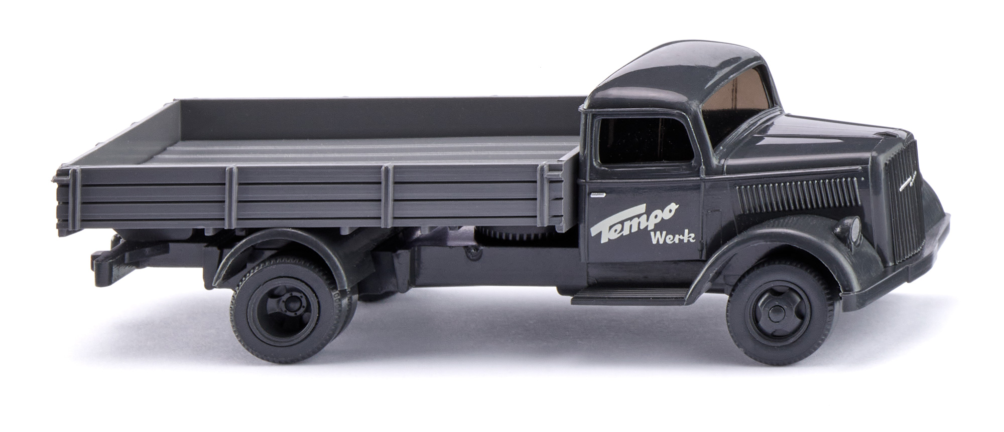 3,5 Ltr. OPEL-BLITZ-Schnell-Lastwagen 2,5 to - 4000 Pritschenwagen ohne Plane (Modell 1935-1937), schwarzgrau, Tempo / Werk, Wiking, 1:87, mb