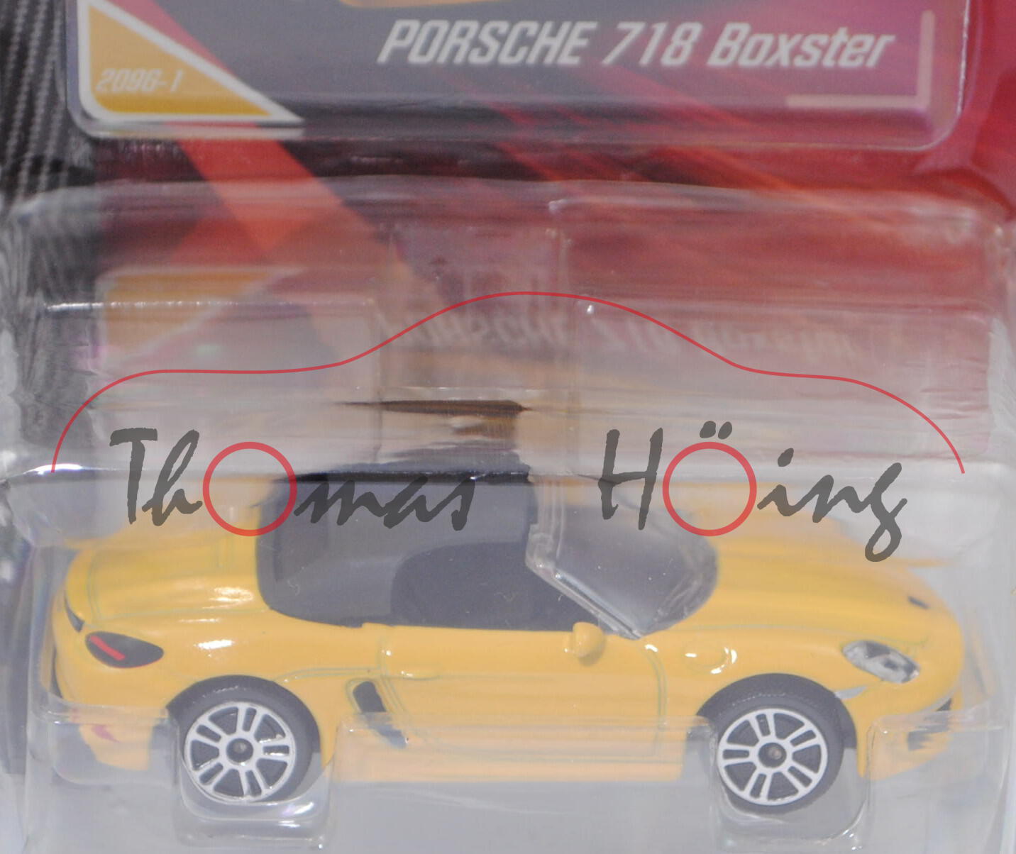 Porsche 718 Boxster (Typ 982, Modell 2016-) (Nr. 209G), hell-signalgelb, majorette, 1:58, Blister