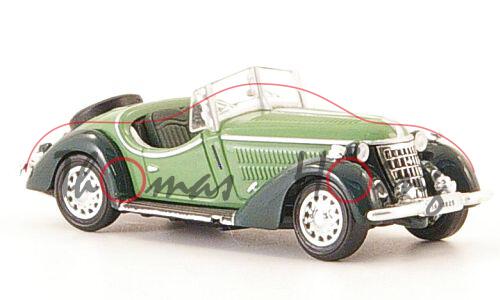 Wanderer W25K Roadster (Modell 1936-1938), resedagrün/tannengrün, Ricko / Brekina, 1:87, PC-Box