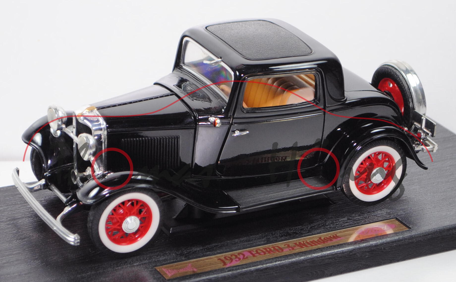 Ford Model B 3-Window Coupé (Typ 2-türer, Baujahr 1932), schwarz, ROAD LEGENDS / Yatming, 1:18, mb