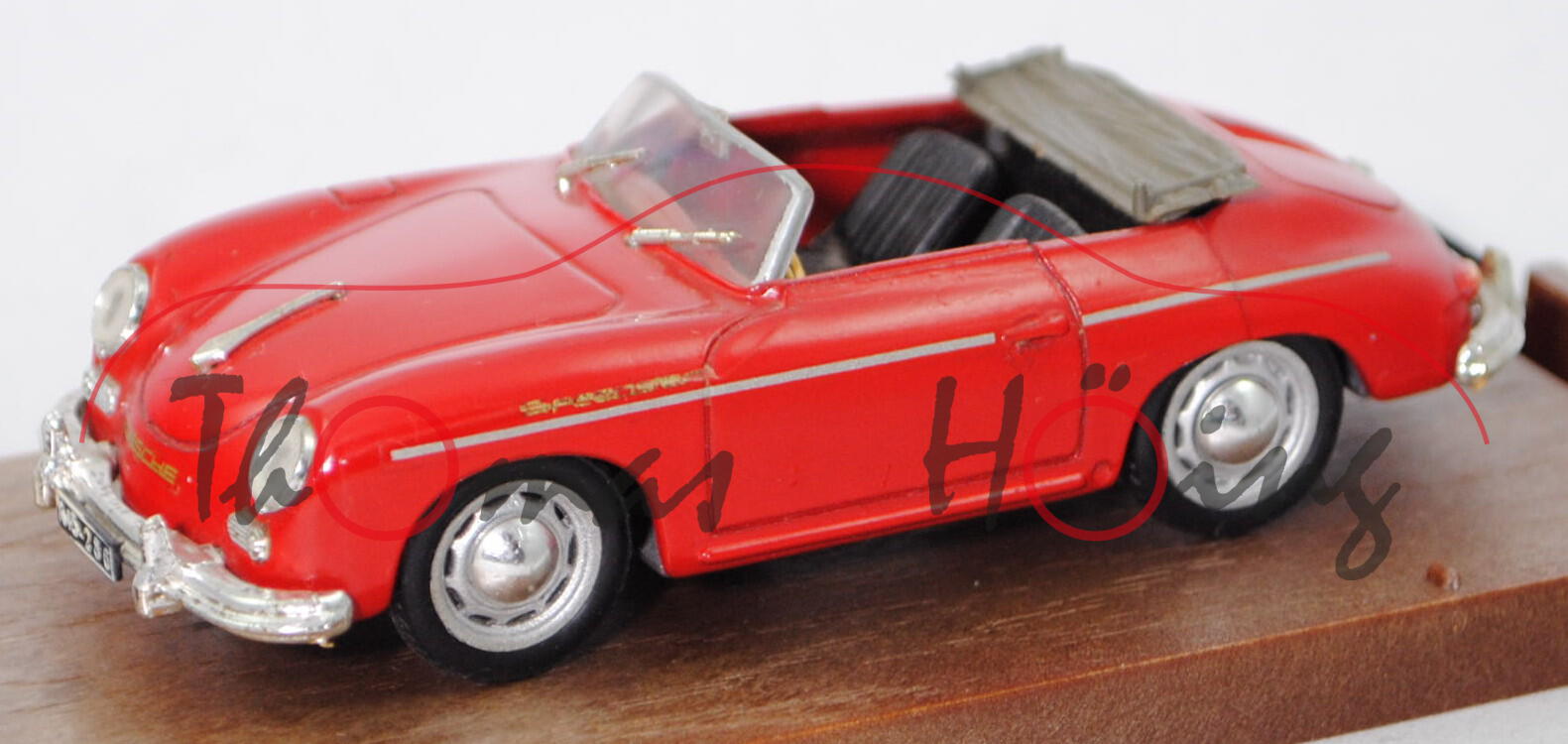 Porsche 356 Speedster (Typ Urmodell, Modell 1954-1955), rot, Gitter weg, brumm, 1:43, PC-Box