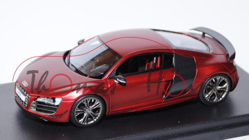 Audi R8 GT, Mj. 2011, mattrotmetallic, Looksmart Models (Handarbeitsmodell), 1:43, PC-Box, limitiert