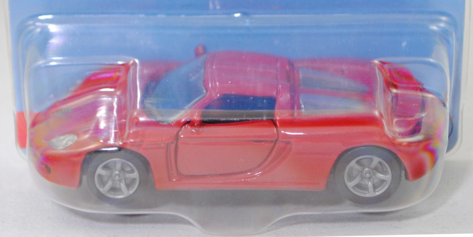 00002 Porsche Carrera GT (interne Baureihenbezeichnung 980, Modell 2003-2006), karminrot, Bpr. mit Adresse, B22a / B22b geschlossen silbergrau, SIKU SUPER, 1:55, P29e