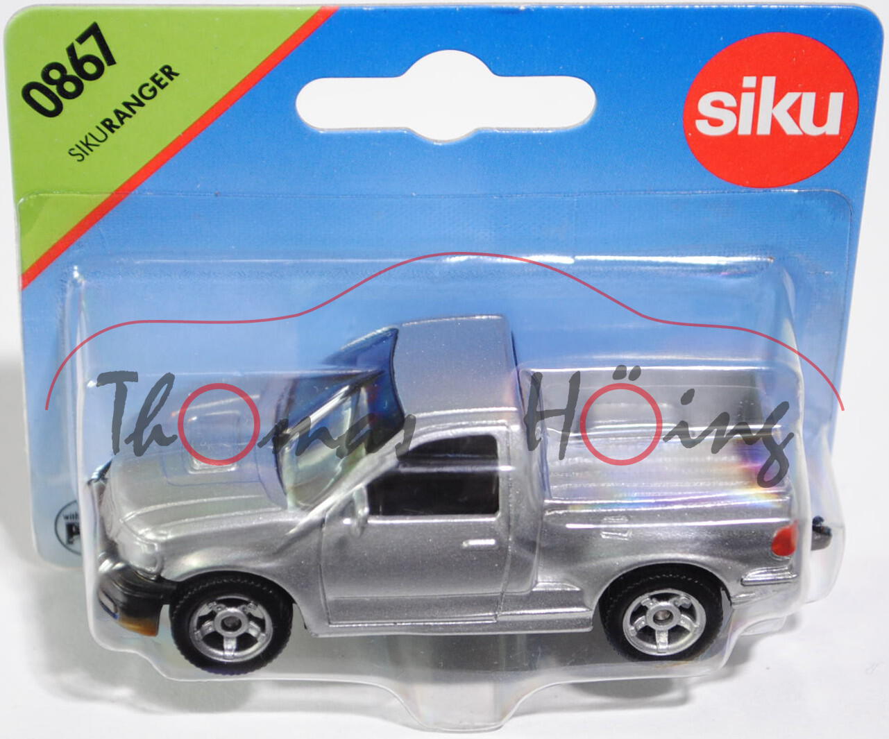 00003 SIKU RANGER (vgl. Ford F-150 TRITON Regular Cab, 11. Generation, Modell 2003-2005), weißalumin