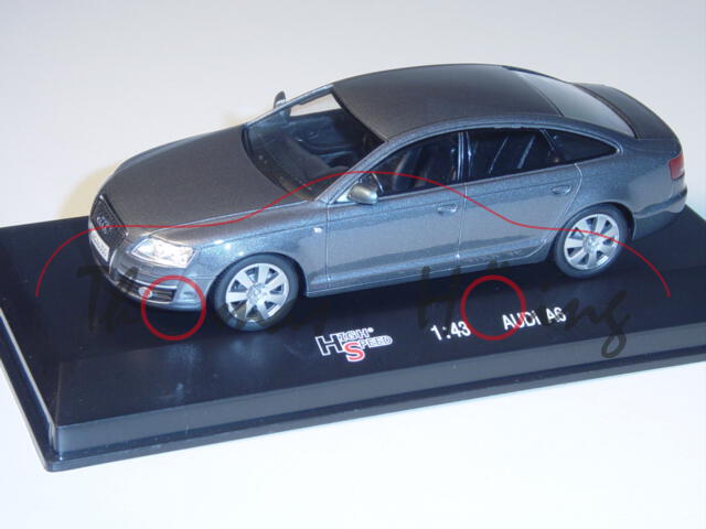 Audi A6, Mj. 2004, graumetallic, HIGH SPEED®, 1:43, PC-Box