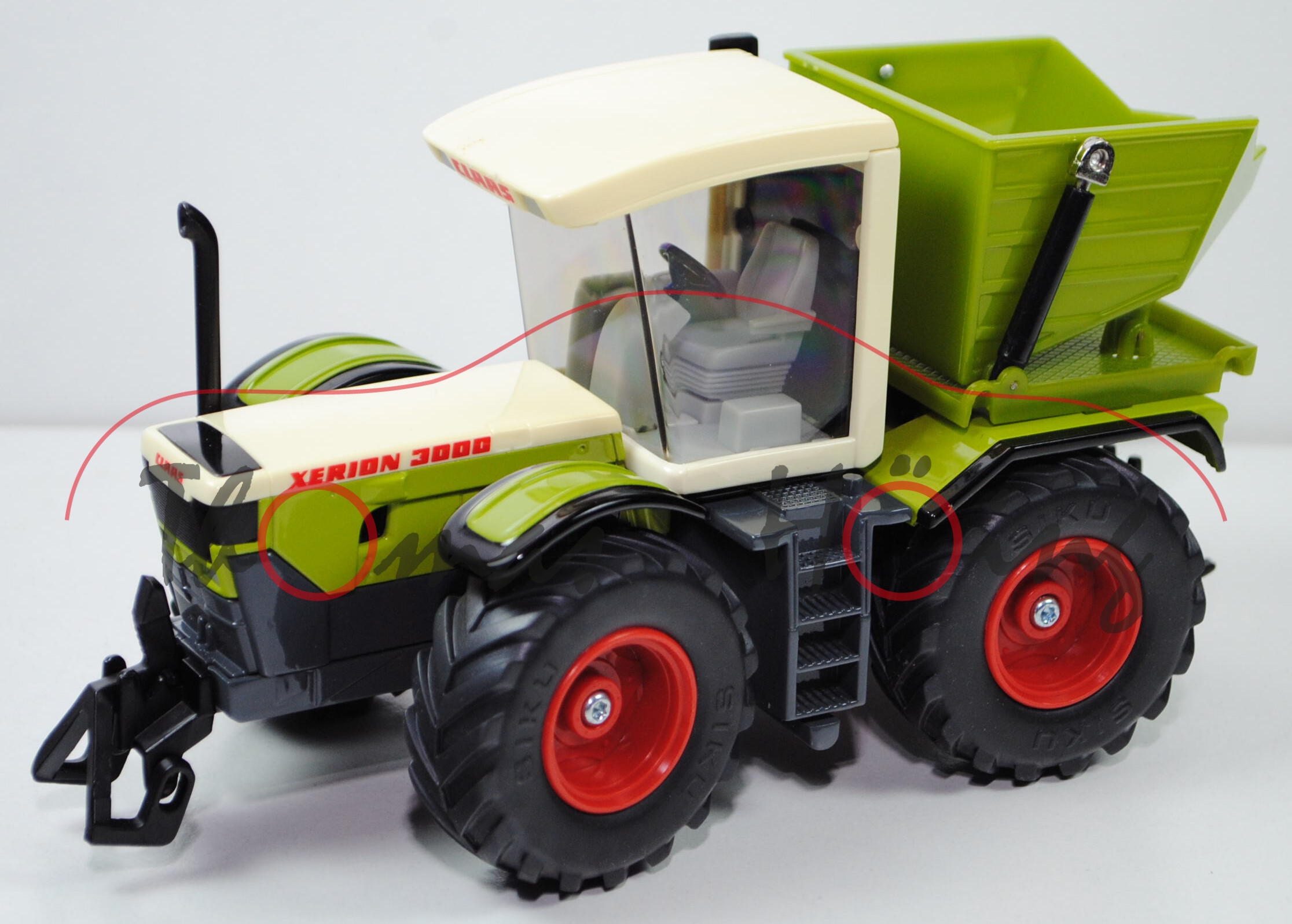 Claas Xerion 3000 (Modell 1997-1999), claasgrün/reinweiß, L15 (Modell vergilbt)