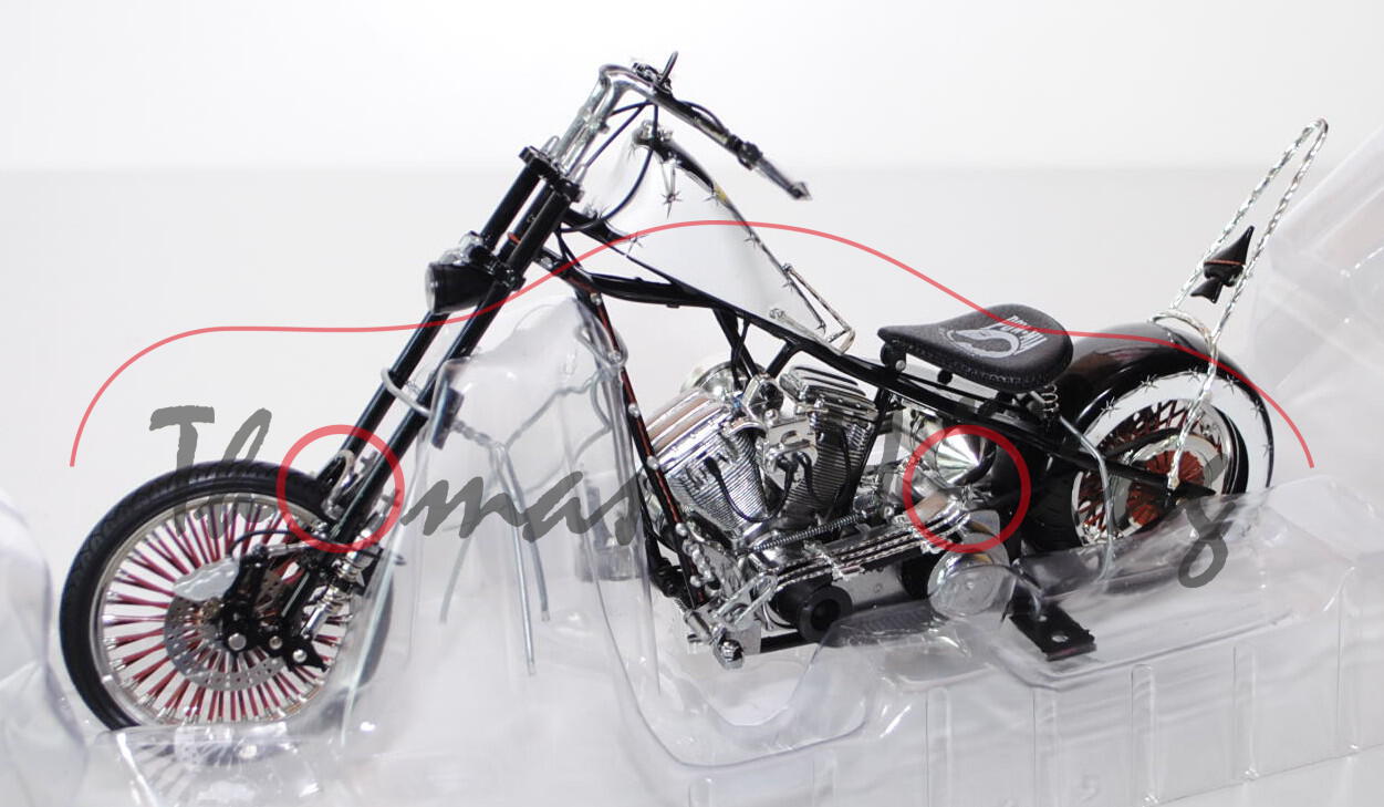 OCC (Orange County Choppers) American Chopper The Series, POW / MIA Chopper, schwarz/weiß, Ständer a