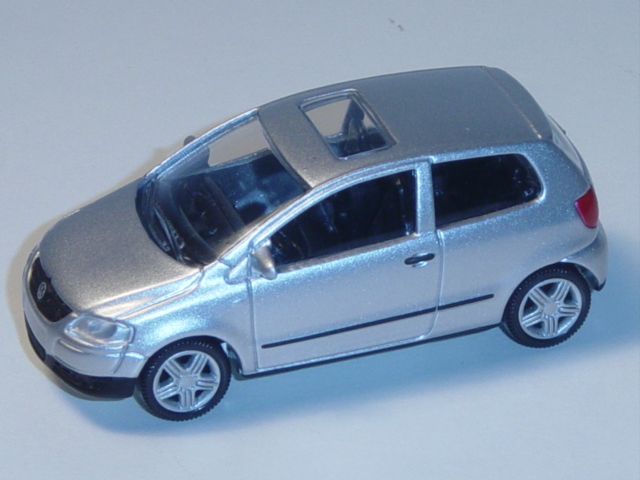 VW Fox, Mj. 2005, reflexsilber metallic, 1:50, Norev, Werbeschachtel