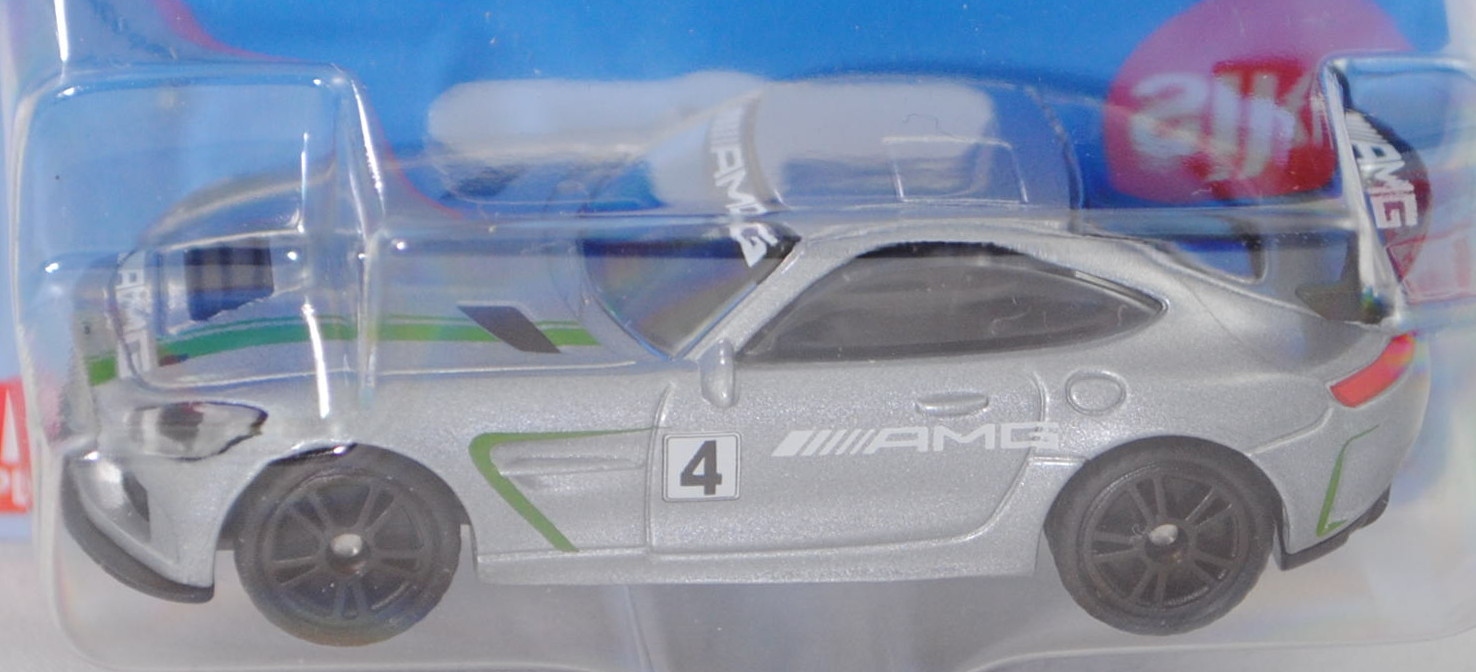 00000 Mercedes-AMG GT4 (Baureihe C 190, Mod. 2017-), blausilbermetallic, Nr. 4, SIKU, ca. 1:58, P29e