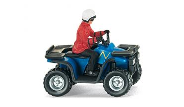 All Terrain Vehicle (ATV), blau/schwarz, mit Fahrer, 650 ccm, Wiking, 1:87, mb