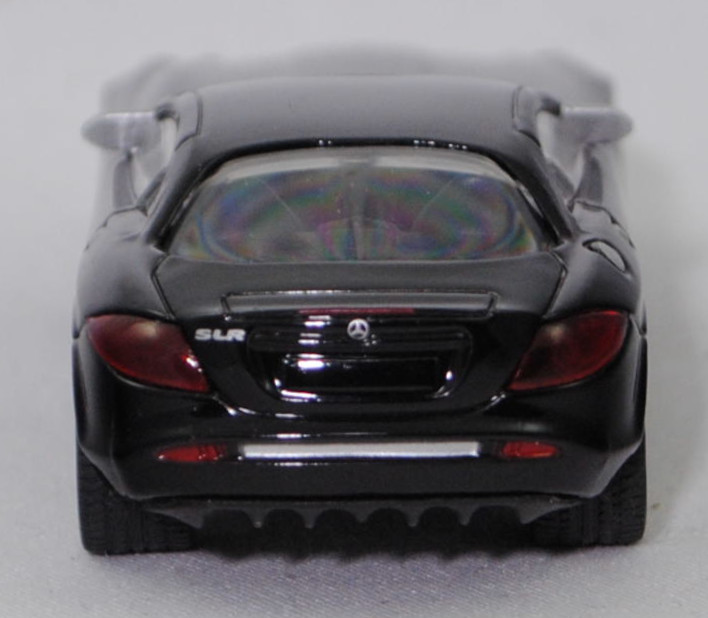 00402 Mercedes-Benz SLR McLaren (1. Generation, C 199, Modell 2004-2008), schwarz, blackline, Bpr. 1004, B25a / B25b silber, SIKU SUPER, 1:55, m (Limited Edition)