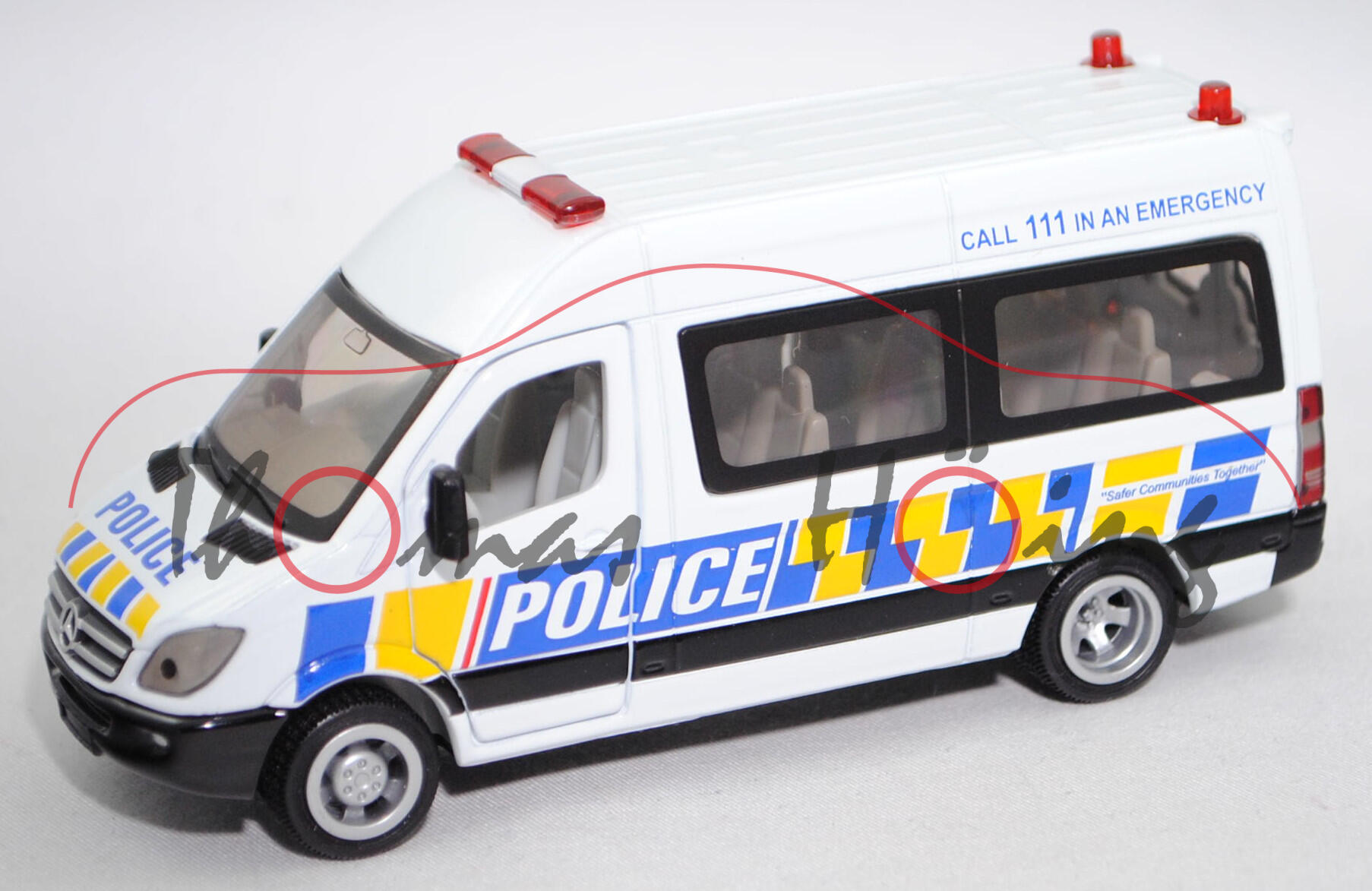 80400 NZ Mercedes-Benz Sprinter II (Mod. 06-09) Mannschaftswagen, weiß, POLICE SIKU, 1:50, L17mK