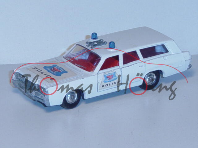 Mercury Police Car, weiß, HIGHWAY / PATROL / POLICE, Türen zu öffnen, mit Anhängerkupplung, Modell l