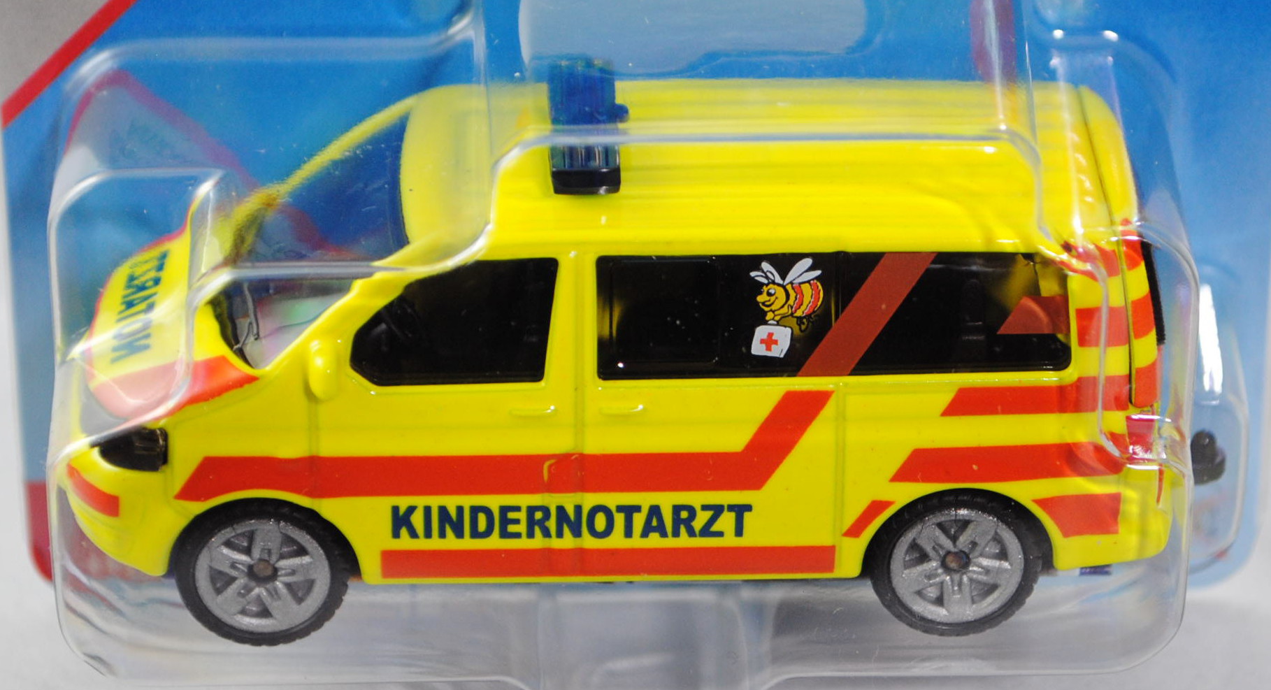 00001 VW T5 facelift Multivan (Modell 2009-2015) Kinder-Notarztwagen, leuchtgelb, innen schwarz, Len