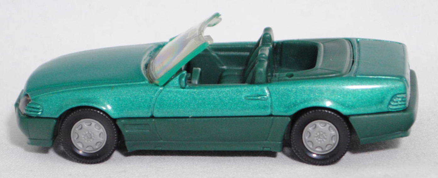00004 Mercedes-Benz 500 SL (R 129, Modell 1989-1992), türkisgrünmetallic, Stern im Kühlergrill silber, Heckklappe mit Stern, Hong, B7, SIKU SUPER, 1:55, m