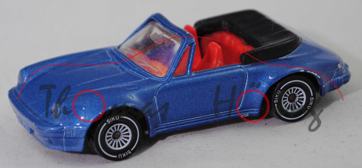 Porsche 911 Carrera 3.2 Cabriolet (G-Modell, Modell 1983-1989), blass-hell-violettblaumetallic, Bpr. ohne CE-Zeichen, B4, SIKU, 1:54, m-