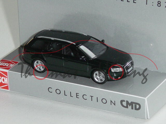 Audi A4 Avant, Mj. 2004, schwarzgrünmetallic, CMD Collection, Busch, 1:87, mb