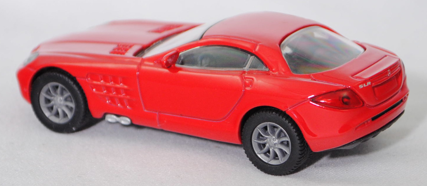 00001 Mercedes-Benz SLR McLaren (1. Generation, C 199, Modell 2004-2008), dunkel-verkehrsrot, Bpr. 1004, B25a / B25b silbergrau, SIKU SUPER, 1:55, m