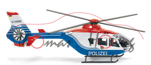 Polizei - Hubschrauber, rot/weiß/blau, POLIZEI, Wiking, 1:87, mb