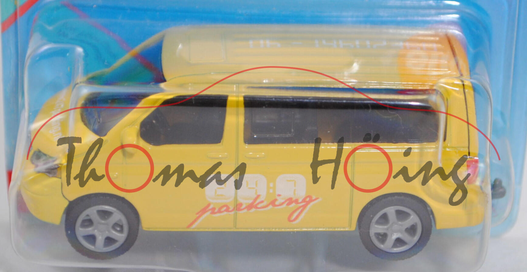 00002 VW T5.1 Multivan (Modell 2003-2009), verkehrsgelb, 24:7 / parking / 06 - 14602360, SIKU, P29d