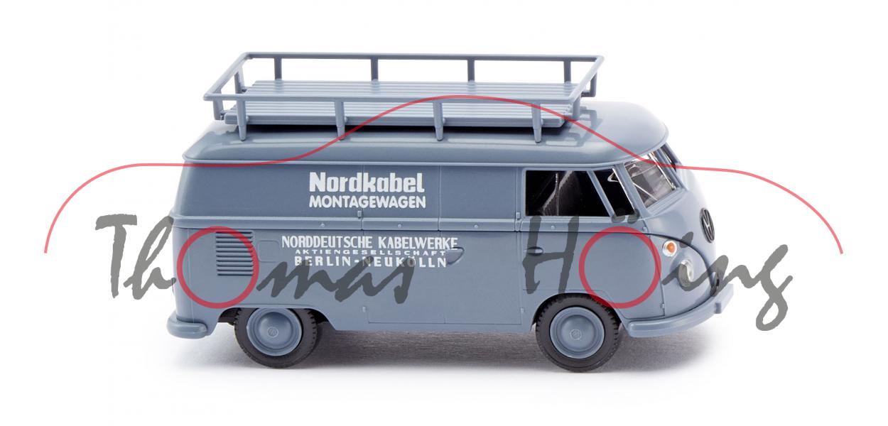 VW Transporter 1500 Kastenwagen (Typ 2 T1, Mod. 63-67), taubenblau, Nordkabel, Wiking, 1:87, mb