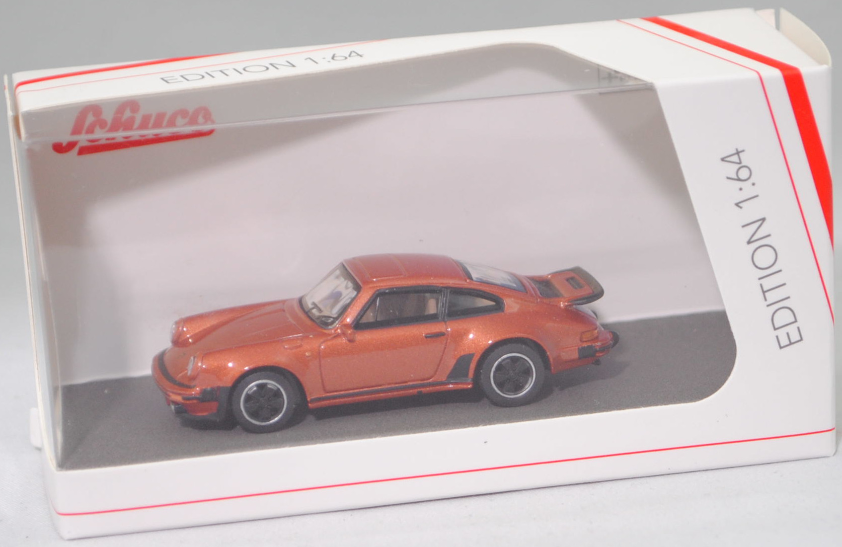 Porsche 911 Turbo 3,0 (2. Generation Porsche 911, G-Modell Typ 930 Coupé, Vorfacelift, Modell 1975-1977), hell-kupferbraunmetallic, Schuco by Minimax, EDITION 1:64, mb (Limited Edition)