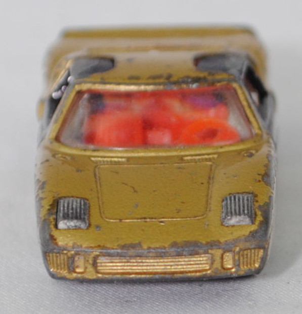 00005 Ford GT40 (Mk I bzw. Mark 1, Modell 1965-1967), Karosserie goldmetallic, Türen schwarz, Bpr. V 296 / W-Germ, Verglasung klar, R11 gerillt, SIKU SUPER, 1:57, vsc