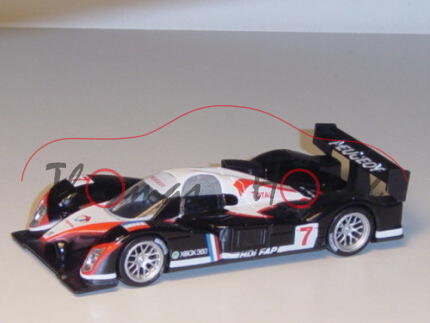 Peugeot 908, schwarz/weiß, TOTAL, Nr. 7, 1:50, Norev Racing, mb