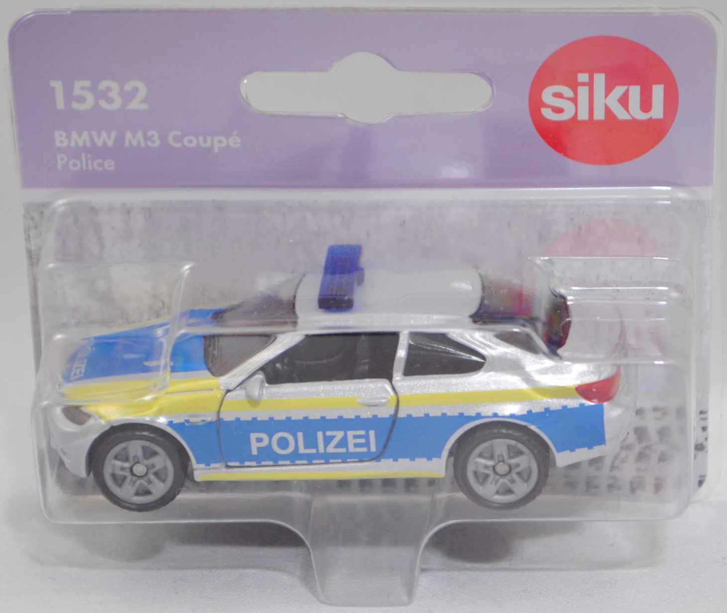 00000 BMW M3 Coupé (4. Generation M3, E92, Modell 2010-2013) Polizei, weißaluminiummetallic, POLIZEI, B47 geschlossen silbergrau, SIKU SUPER, 1:58, P29f