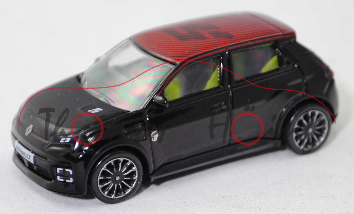 Renault 5 E-Tech Electric Iconic Five 150 Comfort Range (Modell 2024-), black-pearl-schwarz (Farbcode GNE), Norev, 1:64, mb