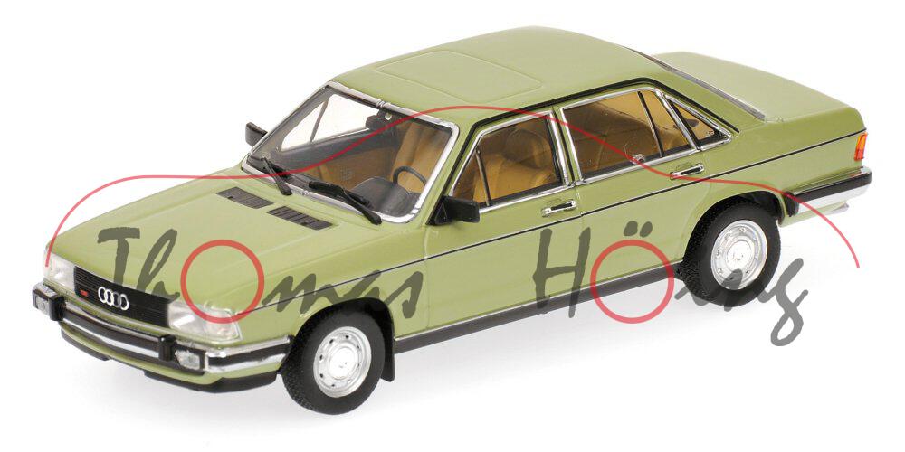 Audi 100 GL 5E (C2, Typ 43, Modell 1976-1982, Baujahr 1979), manilagrün, Minichamps, 1:43, PC-Box