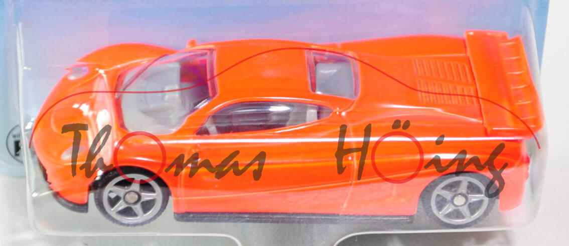 00001 SIKU HURRICANE (vgl. Pagani Zonda C12, Modell 1999-2002), leuchtorange, innen lichtgrau, Lenkr