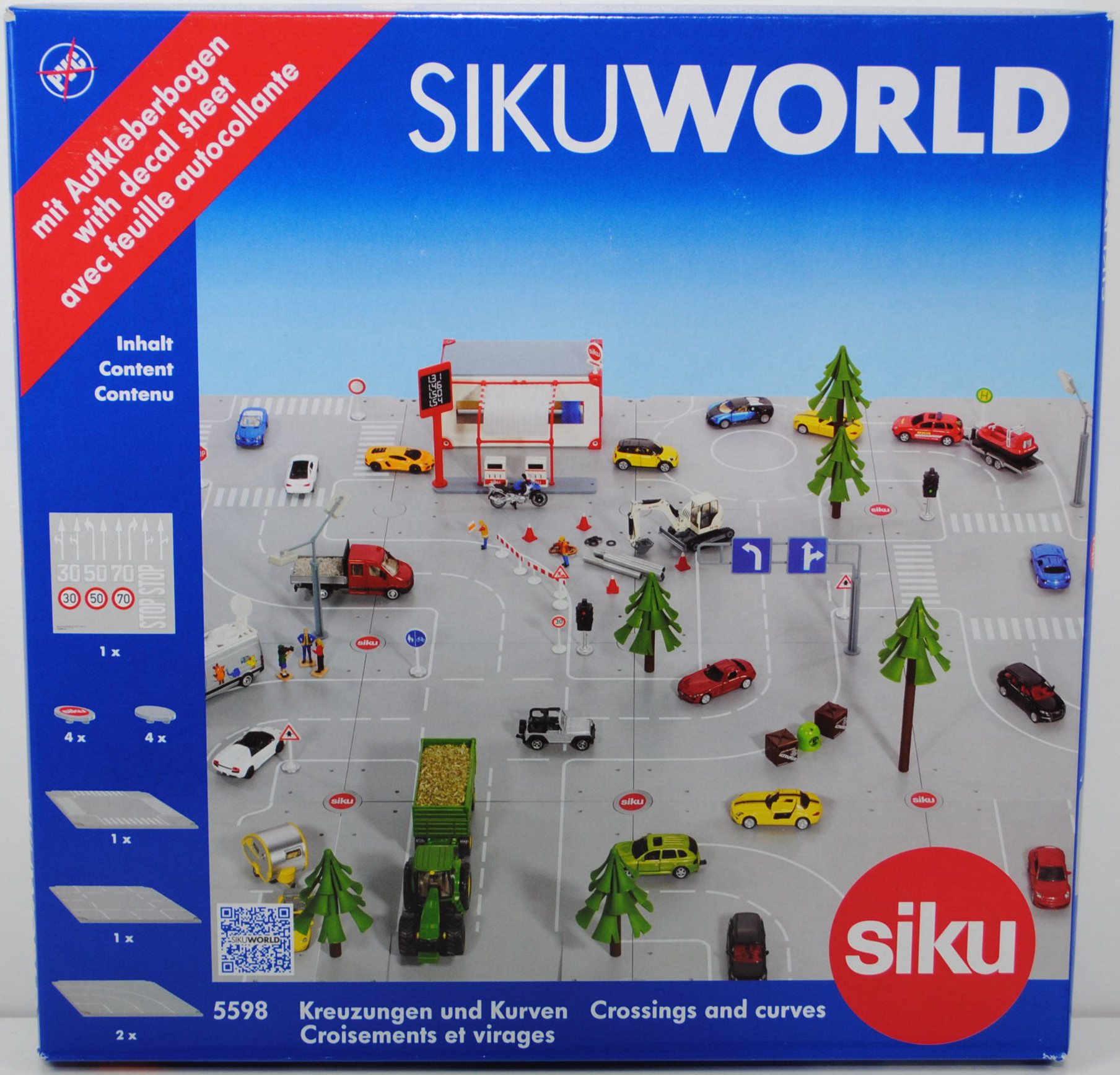 00000 SIKU WORLD Zubehörpackung Kreuzungen und Kurven, mit Dekorbogen, 1:50 / 1:55, L18 (mit Modelle