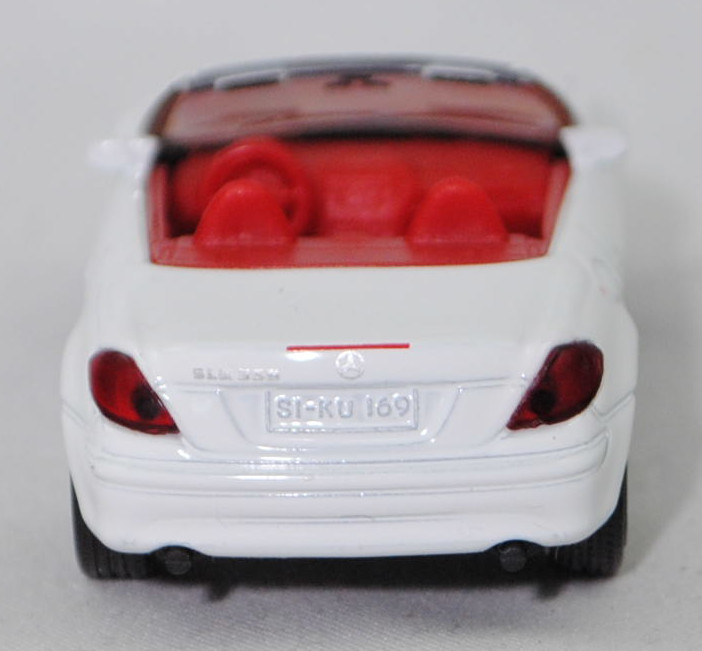 00011 Mercedes-Benz SLK 350 (interne Baureihenbezeichnung R 171, Vor-MoPf, Modell 2004-2008), reinweiß, innen rot/schwarz, Bpr. 1002, SIKU SUPER, 1:55, m