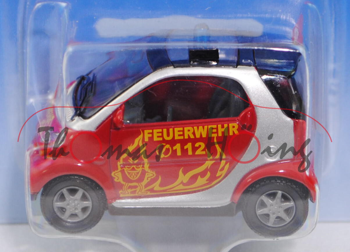 Smart fortwo Coupé (Typ C 450, Modell 1998-2002) Feuerwehr, hell-signalrot/weißaluminiummetallic, in