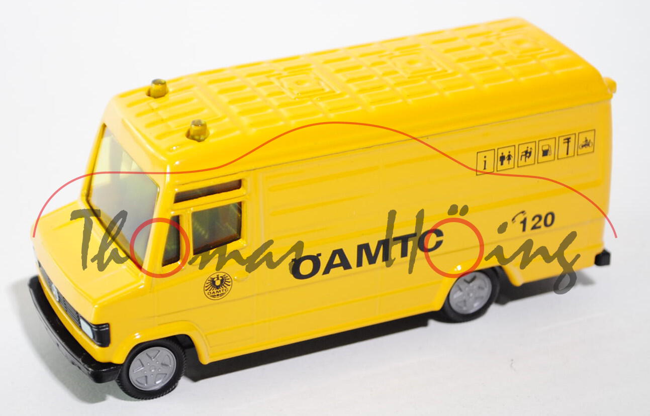 03801 A Mercedes-Benz 809 D (Typ T 2 neu, Modell 86-92) ÖAMTC-Service-Transporter, gelb, SIKU, 1:56