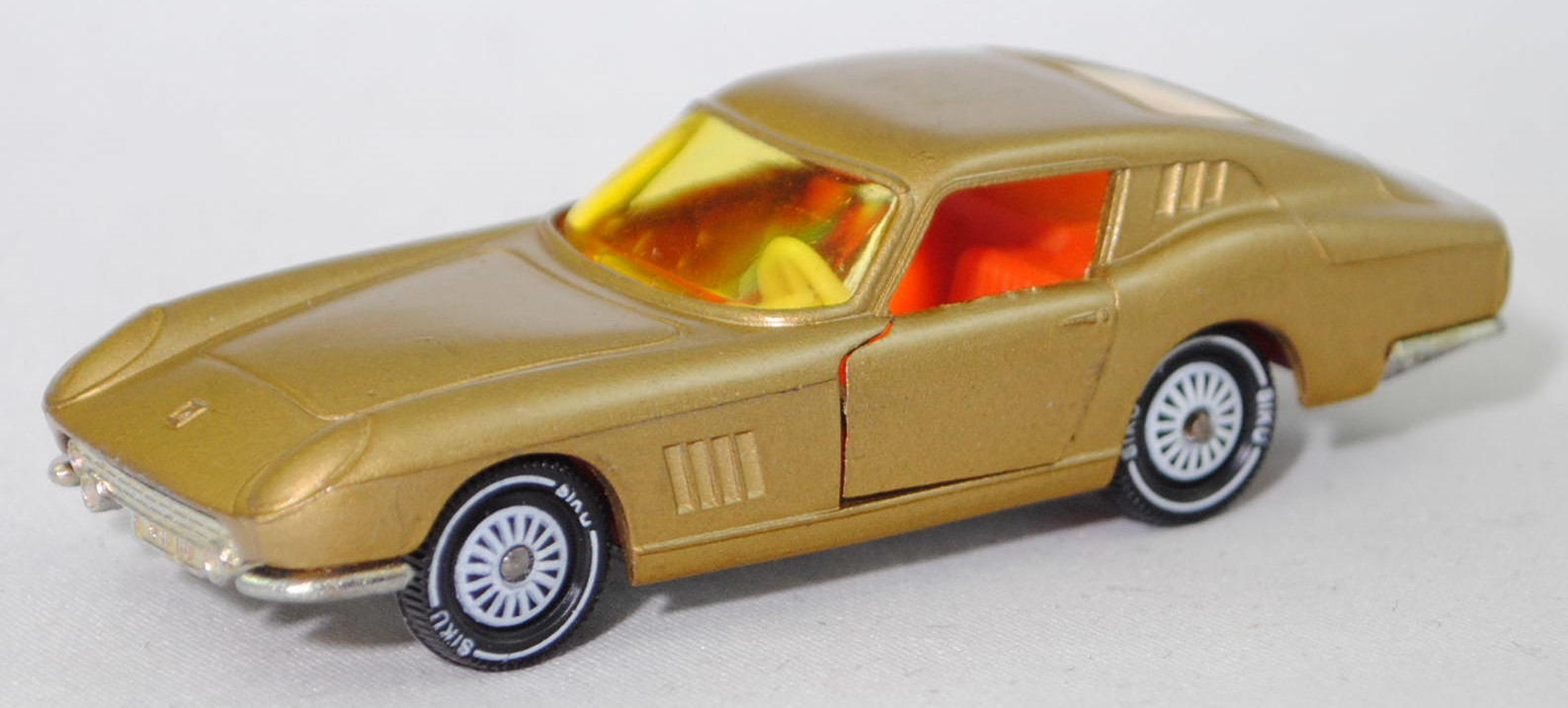 00005 Ferrari Berlinetta 275 GTB (Tipo 563, 2. Serie, Long Nose / Lange Nase, Modell 1965-1966), goldmetallic, Frontscheinwerfer integriert, Bpr. 1012, W-Germ, R11, SIKU SUPER, 1:56, m