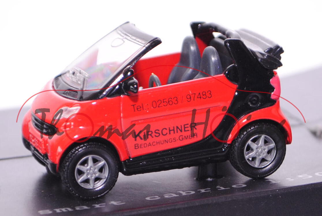 00403 Kirschner Smart fortwo Cabrio (Typ A 450), Modell 2000-2002, karminrot/schwarz, innen basaltgr