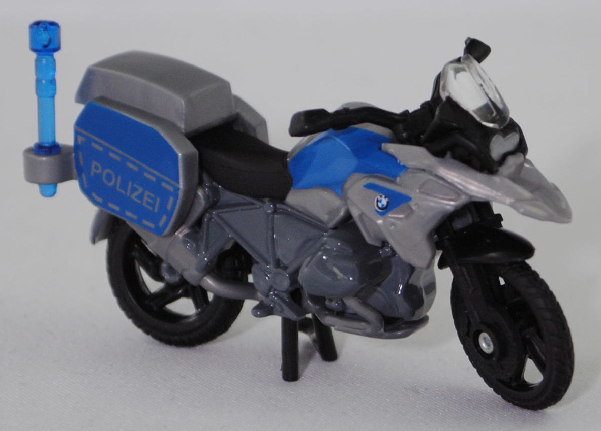 00000 BMW R 1250 GS LCI (5. Generation, Typ K50 (0J91), Facelift 2020, Modell 2020-2023) Polizei Motorrad, silbergrau/basaltgrau, POLIZEI, SIKU SUPER, 1:35, P29f