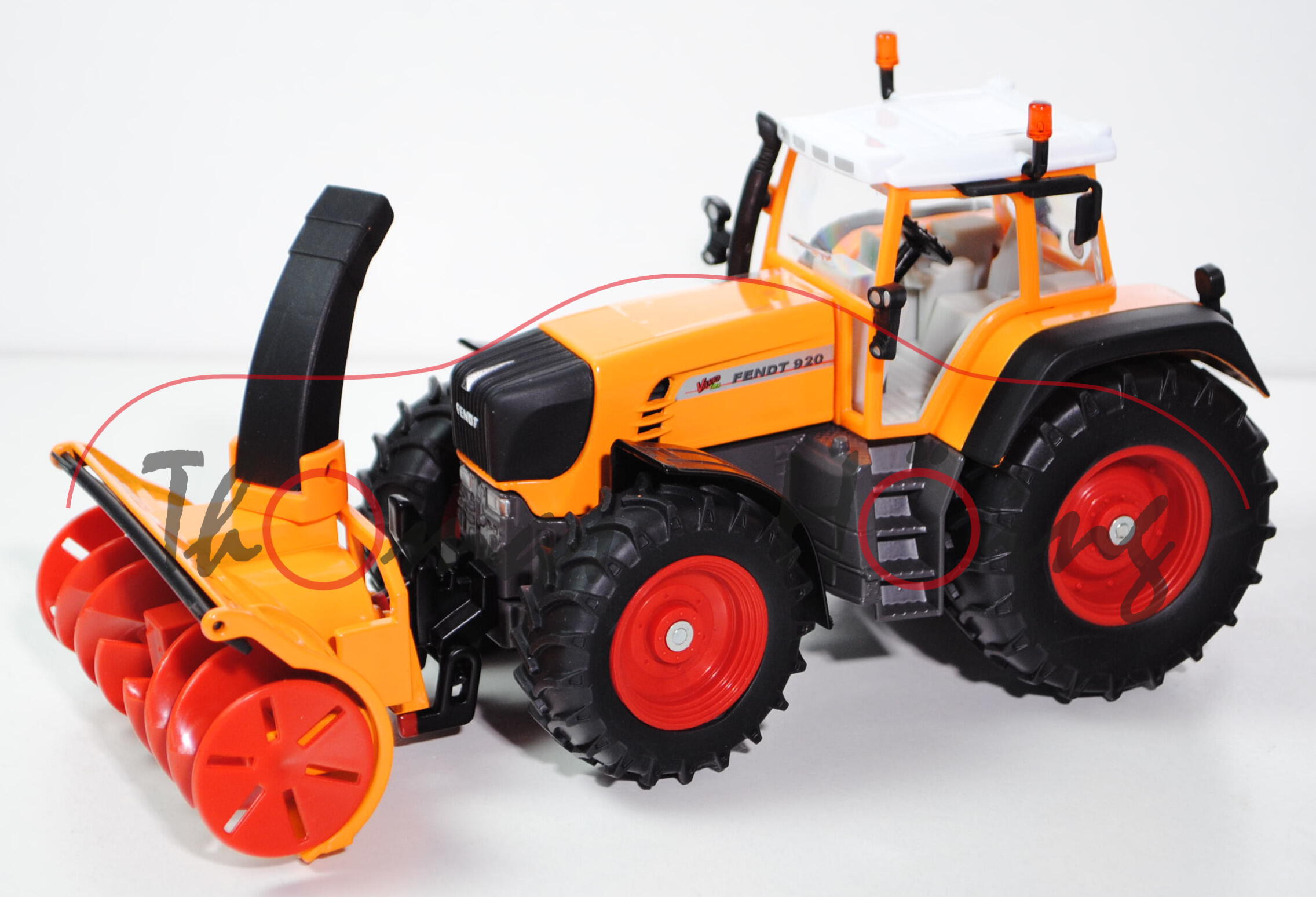 Fendt 920 Vario TMS (Modell 2002-2006) Traktor mit SCHMIDT FS 105-265 Anbau-Schneefrässchleuder, hel