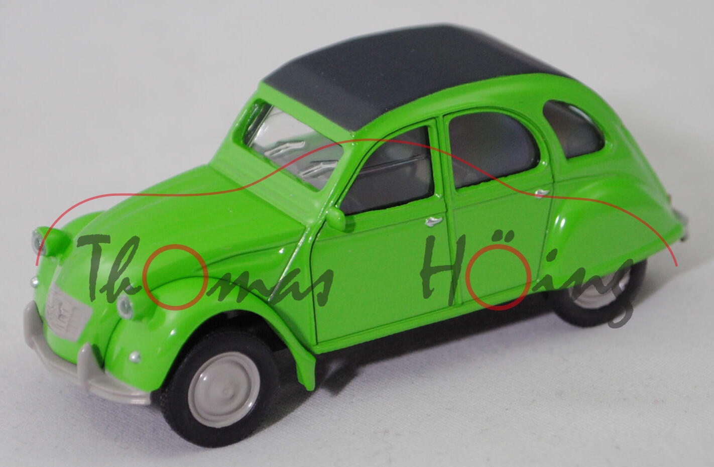 Citroen 2CV6 Spécial (AZKA, Modell 1978-1985, Baujahr 1978), vert palmeraie (Farbcode AC 529), Norev, 1:54, Werbeschachtel