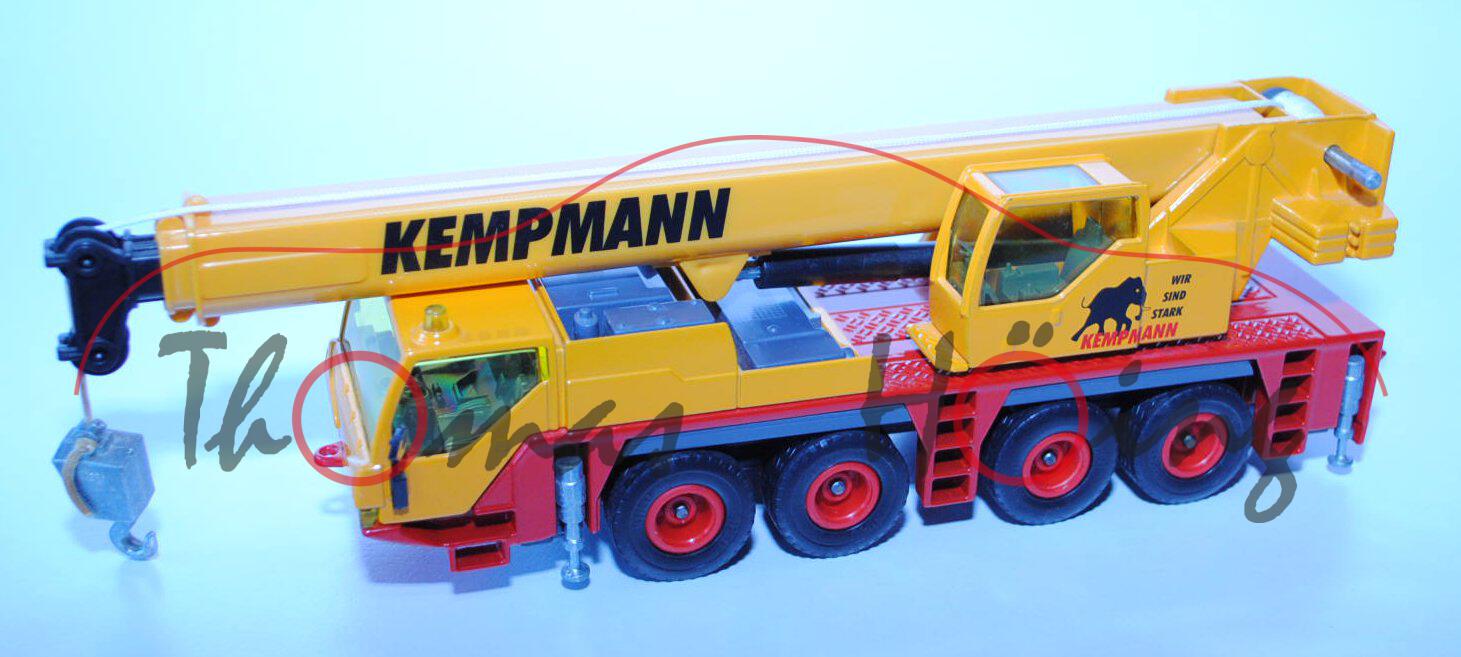 Autokran Liebherr LTM 1060/2, melonengelb/verkehrsrot, KEMPMANN / WIR / SIND / STARK / KEMPMANN