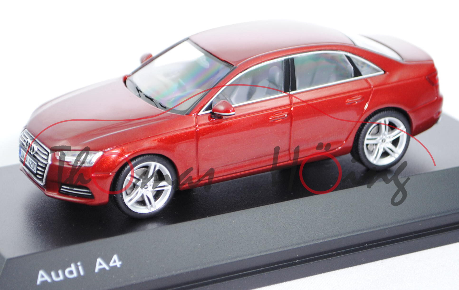 Audi A4 (B9, Typ 8W, Modell 2015-), matadorrot, Minimax, 1:43, Werbeschachtel