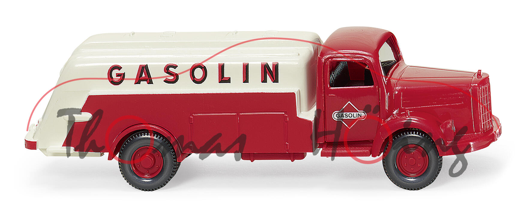 Mercedes-Benz L 3500 (Modell 1950-1955) Tankwagen, rot/weiß, GASOLIN, Wiking, 1:87, mb